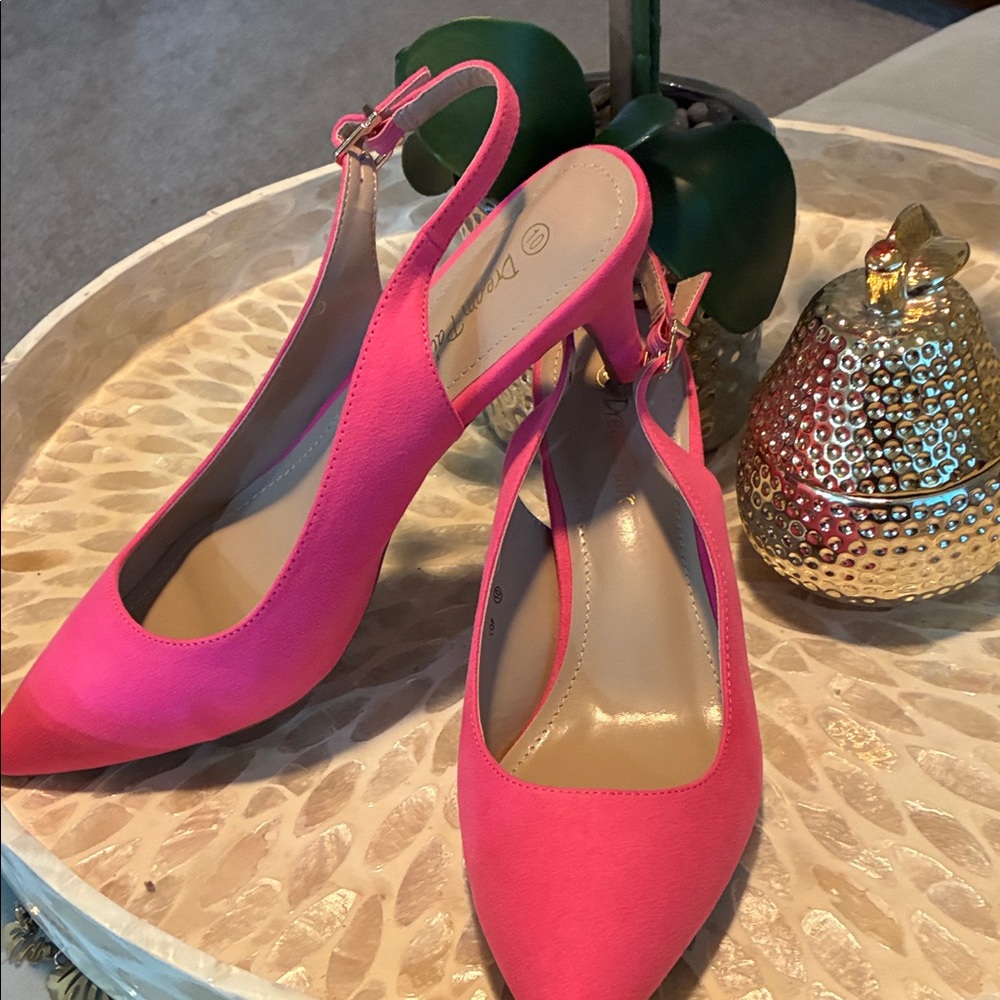 Dream Pairs Vibrant Pink Slingback Heels